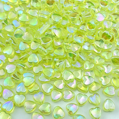 400 PCS Acrylic Heart Shape Beads AB Colors Heart Pony Spacer Beads for Jewelry Making DIY Bracelet Earring Necklace Key Chains(Deep Pink)