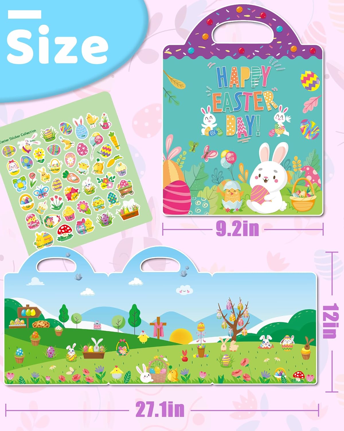 Benresive Reusable Sticker Book for Toddlers, Stickers for Kids, Travel Toys for Arts & Crafts Activities, Birthday Gift for Boys & Girls, Animals Dinosaurs Insects Themes