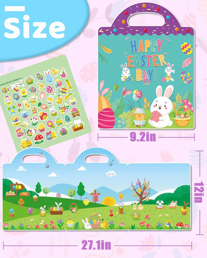 Benresive Reusable Sticker Book for Toddlers, Stickers for Kids, Travel Toys for Arts & Crafts Activities, Birthday Gift for Boys & Girls, Animals Dinosaurs Insects Themes