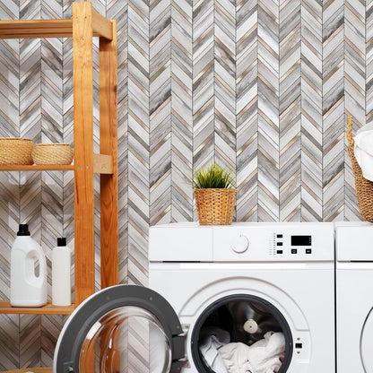 Yipscazo 10 Sheets Herringbone Backsplash Peel and Stick Tile, Marble Calacata Mixed Metal Gold PVC Stick on Backsplash for Kitchen, Waterproof Self Adhesive Wall Tile for Bathroom