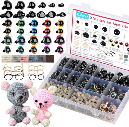 Funtopia 700+ Pcs Pop Beads Arts and Crafts for Kids 4-6 and 1150pcs Safety Eyes for Crocheting