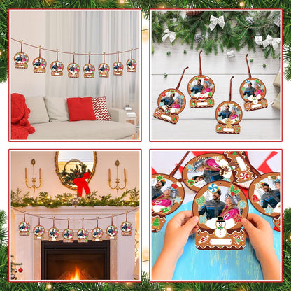 Barydat 24 Set Winter Picture Frame Craft Kits Paper Snow Globe Crafts for Kids Bulk Christmas Tree Ornament DIY Winter Photo Frame Crafts for Home Classroom Activities Party Decoration