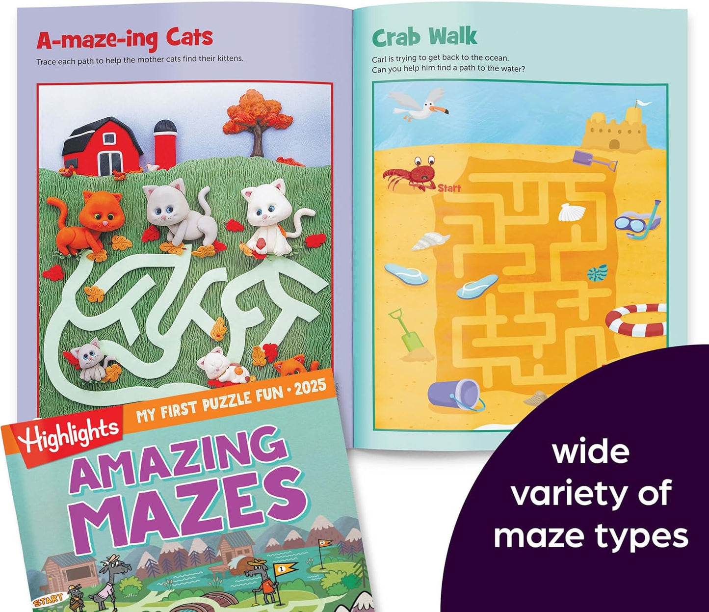 My First Puzzle Fun 2026 Activity Book Set with Mazes, Matching and More, Kids Puzzle Books for Travel, Learning and Screen-Free Play for Kids 3-6