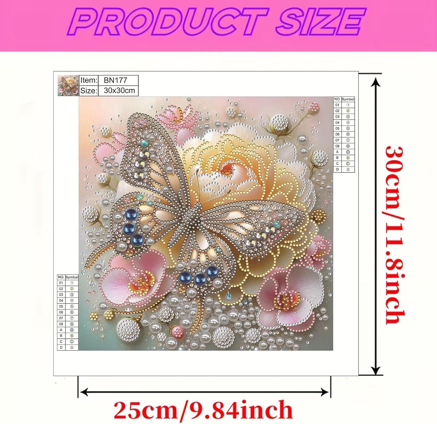 LAKEQUILL Royal Blue Butterfly Special Shaped 5D DIY Partial Drill Home Diamond Art Kit (Butterfly-4)