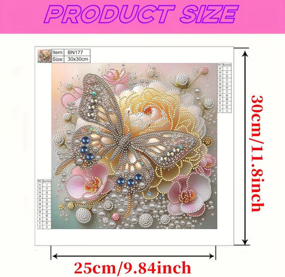 LAKEQUILL Royal Blue Butterfly Special Shaped 5D DIY Partial Drill Home Diamond Art Kit (Butterfly-4)