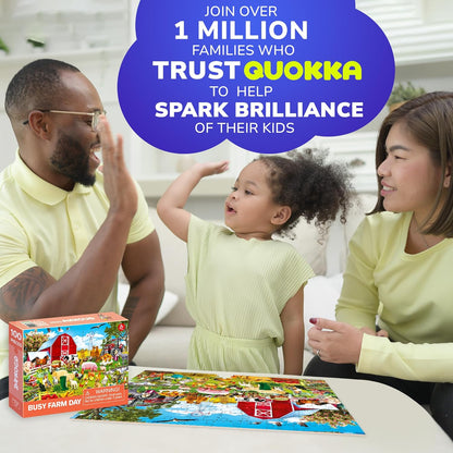 QUOKKA 100 Piece Puzzles for Kids Ages 4-6 – Floor Kids Puzzles Ages 6-8 Year Old – Toy for Learning Forest Animals for 8-10 yo – Jigsaw Toddler Game for Boy and Girl 3-5