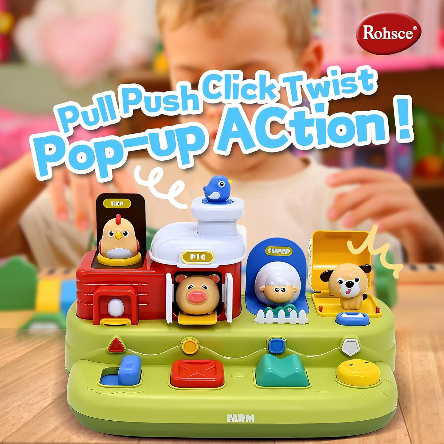 Montessori Busy Board Sensory Toys for Toddlers 1-3, Activity Music & LED Light Up Montessori Toys for 2+ Year Old, Travel Toys for 2 Year Old Boys & Girls, 2025
