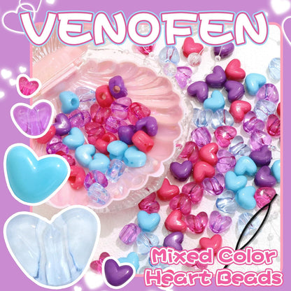 90PCS Heart Hair Beads for Braids Blue Pink Loc Dreadlock Valentine's Day Bead Accessories Purple Cute Acrylic Heart Shape Beads for Kids Girls
