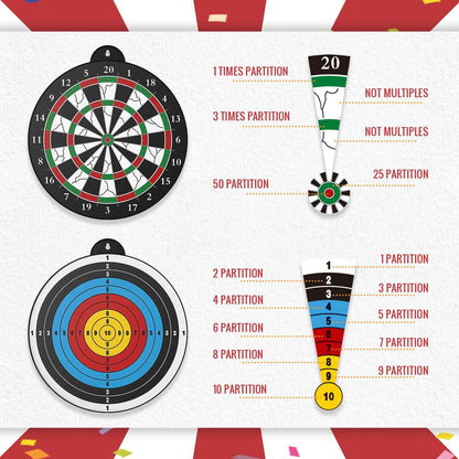 Dart Board - 12pcs Magnetic Darts - Excellent Indoor Game and Party Games - Gifts for 5 6 7 8 9 10 11 12 Year Old Boy Kids