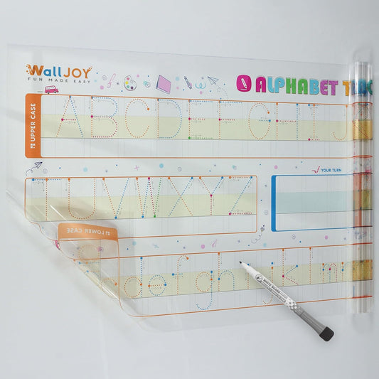 Dry Erase Handwriting Practice for Kids – 39.4×16” Large Clear Lined Dry Erase Board, Whiteboard with Lines that Sticks to Any Surface