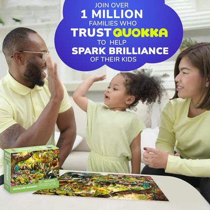 QUOKKA 100 Piece Puzzles for Kids Ages 4-6 – Floor Kids Puzzles Ages 6-8 Year Old – Toy for Learning Forest Animals for 8-10 yo – Jigsaw Toddler Game for Boy and Girl 3-5
