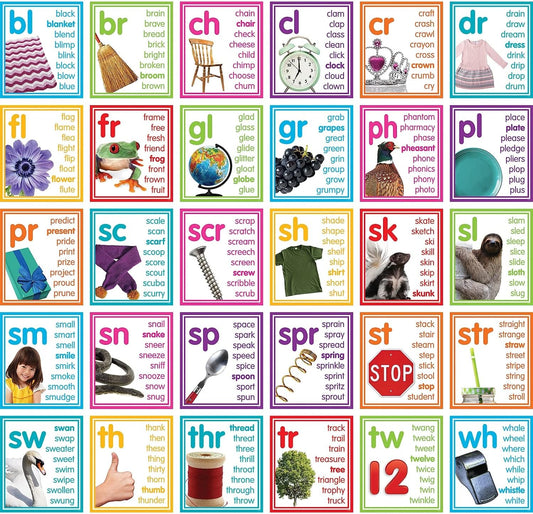 Teacher Created Resources Colorful Photo Cards Digraphs and Blends Bulletin Board (TCR8503)