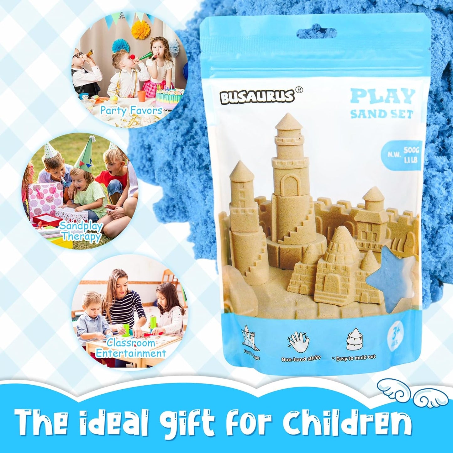 Magic Sand for Kids – 5.5 Lbs Bulk Magic Moving Sand Play Set with 5 Colors & 8 Castle Molds – Non-Toxic, Non-Sticky Squeezable Play Sand Refill for Sensory Bin, Arts Crafts, Boys Girls Birthday Gifts