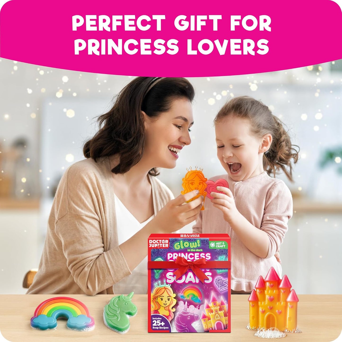 Doctor Jupiter Glam Science, DIY Makeup Craft Kit for Girls Ages 6+ | 50+ Beauty Recipes - Make Your Own Makeup, Perfume, Lip Gloss, Bath Bomb| Birthday Gift Ideas for 6-7-8-9-10-11-12 Year Olds