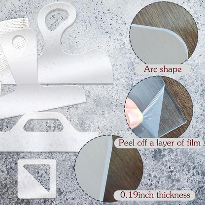 Router Templates, 4pcs Acrylic Charcuterie Board Handle Template, LYMOI Clear Cut Board Thick Handle Template, Angled Curvy Tracing Stencils Cut Guide Tools for Kitchen Woodworking. (Style 1)