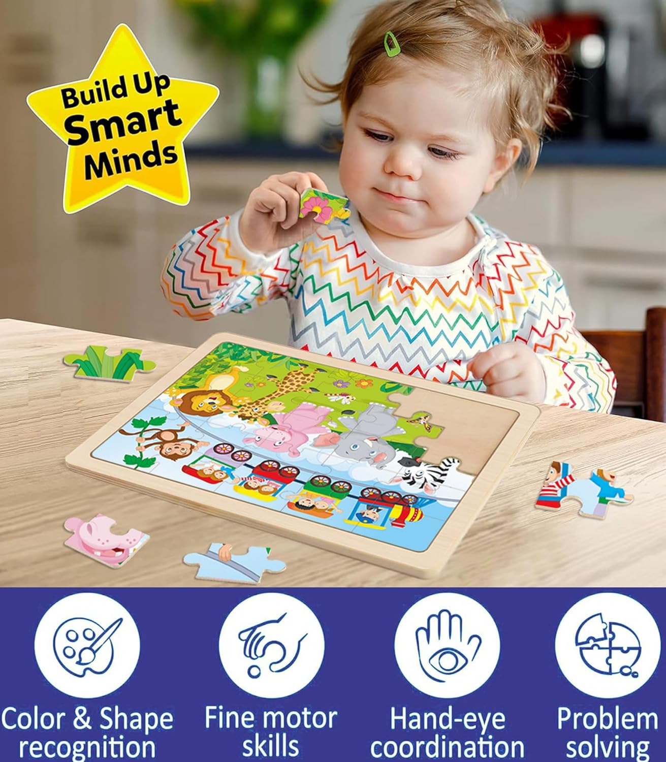 Puzzles for Kids Ages 4-6, Set of 4 Packs with 24-Piece,Preschool Educational Brain Teaser Toys for Boys and Girls 3-8 Years Old