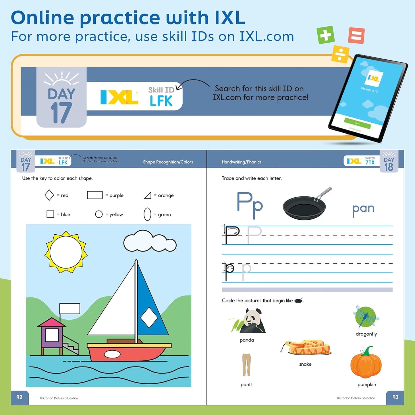 Summer Bridge Activities Preschool to Kindergarten Workbook, Activity Book Ages 4-6 With Math, Phonics, Handwriting Practice, Fitness, Flash Cards, Stickers, and More