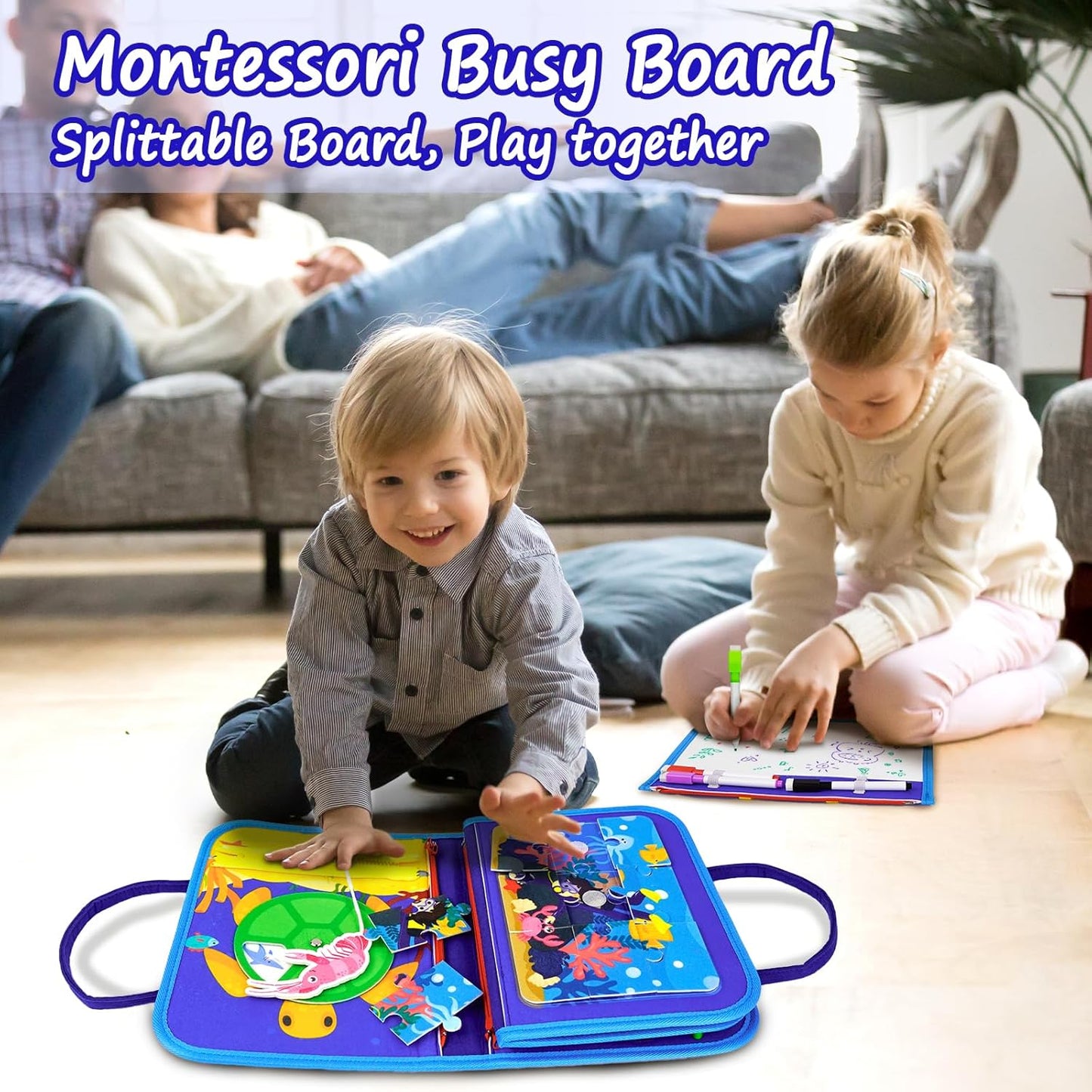 Letoya Toddler Busy Board, Farm Busy Book Montessori Toys for Toddlers, Sensory Board Learning Toy Educational Activity Books Birthday for Girls Boys, Travel Toys for Airplane Car