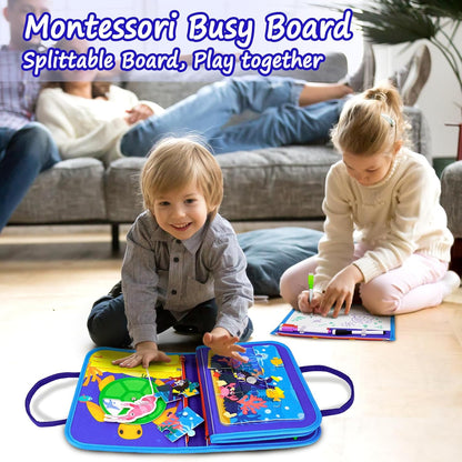 Letoya Toddler Busy Board, Farm Busy Book Montessori Toys for Toddlers, Sensory Board Learning Toy Educational Activity Books Birthday for Girls Boys, Travel Toys for Airplane Car