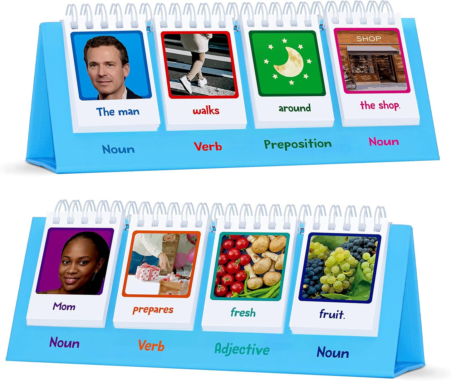 CVC Word Flip Chart - Double Sided 40 Short Vowel Word Flashcards, Freestanding, Educational Learning Tool for School Supplies