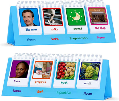 CVC Word Flip Chart - Double Sided 40 Short Vowel Word Flashcards, Freestanding, Educational Learning Tool for School Supplies