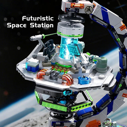 Space Station Globe Building Set for Adults- 1793 Pcs Globe Display Model with Illumination Modes 360° Rotatable LED Educational Stem Toys Graduation Birthday Gifts for Boys Teen Home Decor