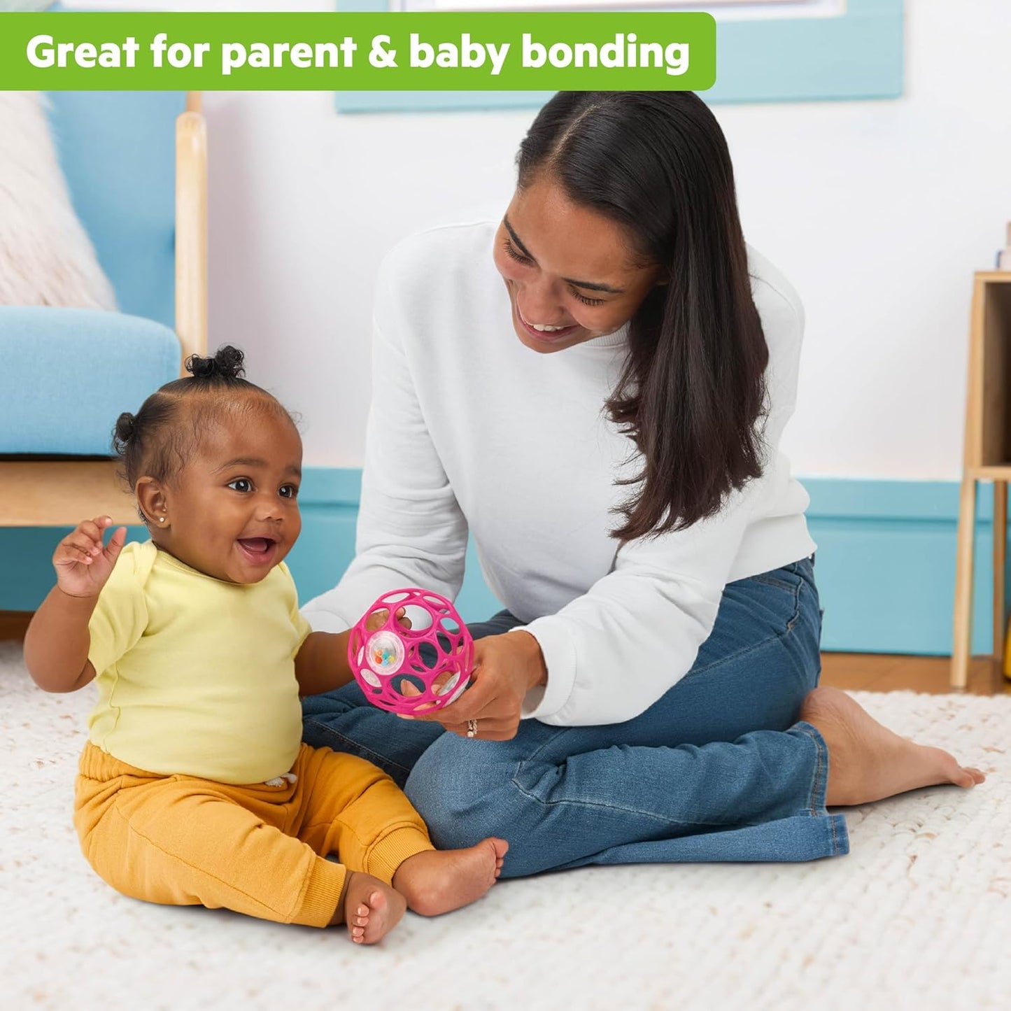 Bright Starts Oball Musical Toy, Jingle & Shake Pal, BPA-Free Easy-Grasp Baby Rattle Toy, Ages Newborn+