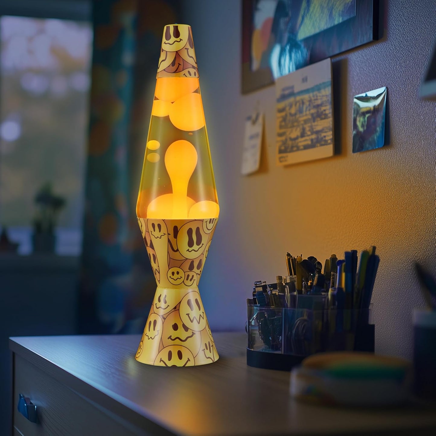 The Original Lava® Lamp - 14.5" Techno Chrome - Classic Liquid Motion Lamp - Pink Lava and Blue Liquid - Item #2097 (Amazon Exclusive)