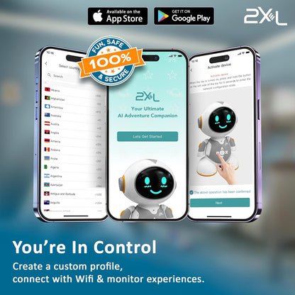 2XL Interactive Robot Toy for Kids – Smart Learning Games, Stories, Quizzes & 40+ Languages | Voice Interaction, Parental Controls & Safe AI Technology