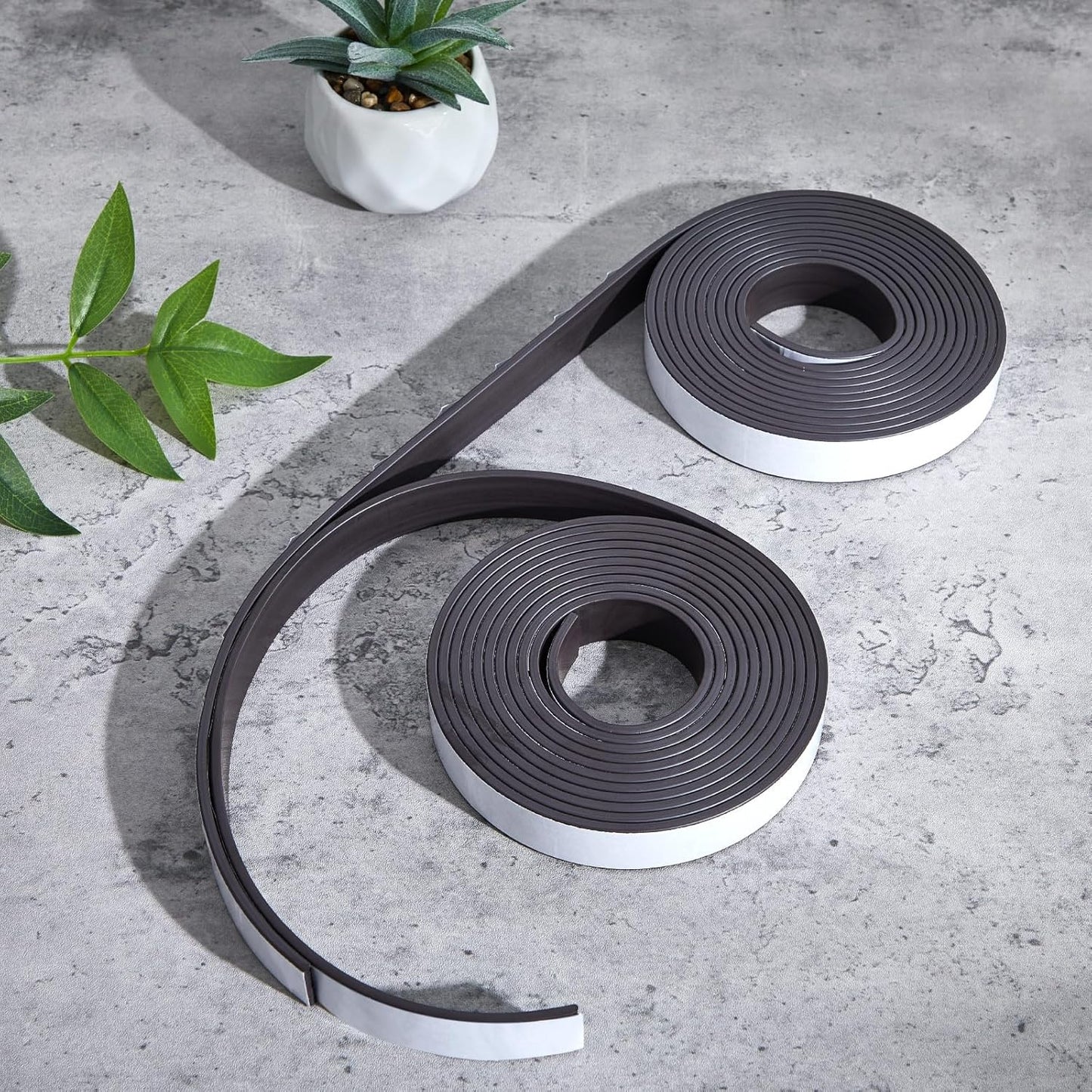 Sabary 2 Roll Monopolar Magnetic Tape 10 feet x 0.8 Wide x 0.12 Thick with Strong Adhesive Backing Anisotropic Flexible Magnetic Strip for Maglev Train Science Project