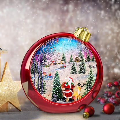 Large Christmas Santa Snow Globe Light up Lantern with 8 Songs, 8.7" Red Big Christmas Snow Globes for Kids Adults, 6H Timer & Dual Power, Snowglobes Christmas Decorations Indoor, Gifts for Women Men