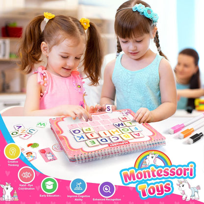 MDINGTD Dinosaur Toys for Kids 3-5, My Preschool Busy Book Montessori Toys for 3 4 5 6 7 Year Old Boys Girls Preschool Learning Homeschool Activities Birthday Gifts for Kids Ages 2-4 5-7