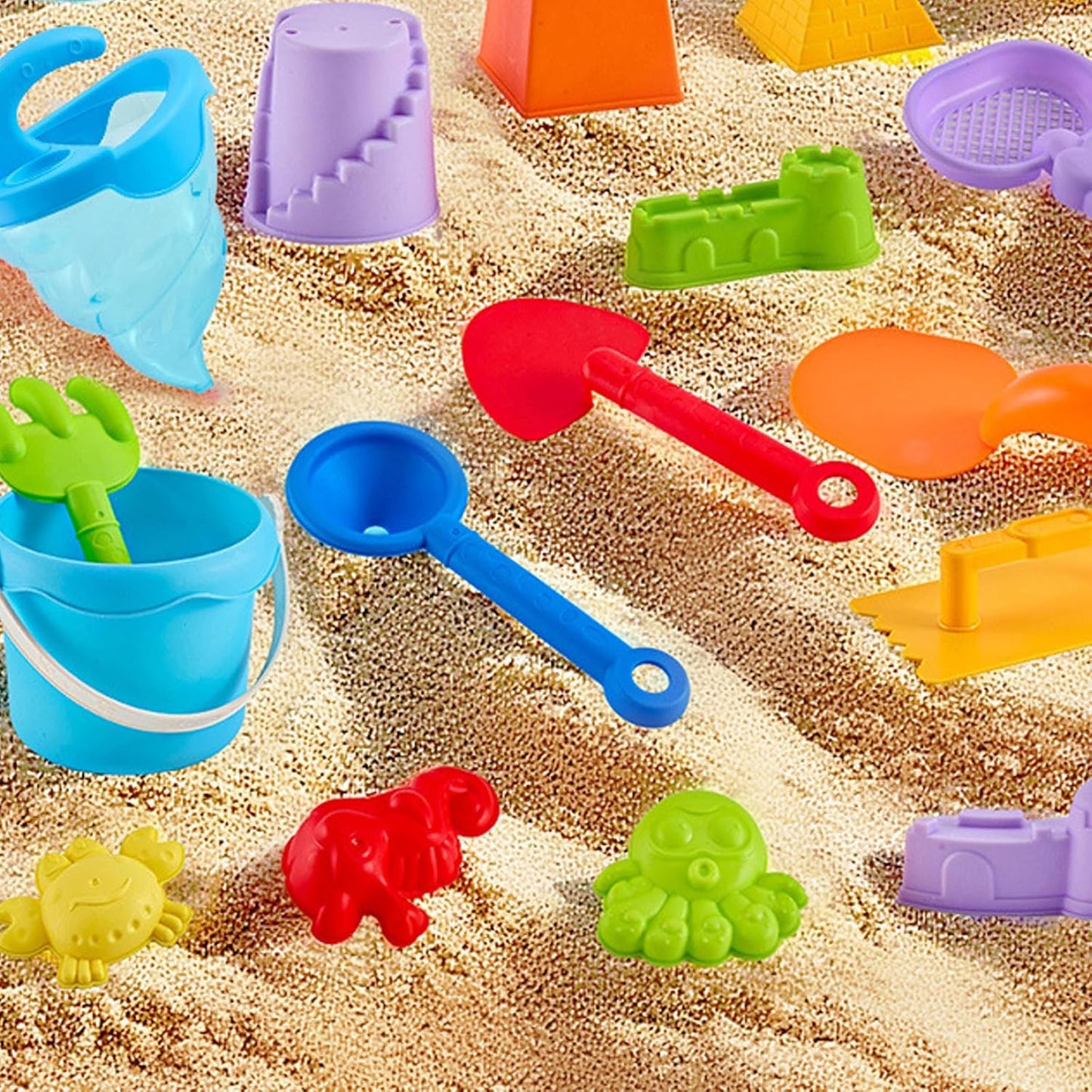 14Pcs Colorful Sand and Water Toy Set for Outdoor Beach Pool Sensory Play Activities Toddler Beach Bath Toy with Tools