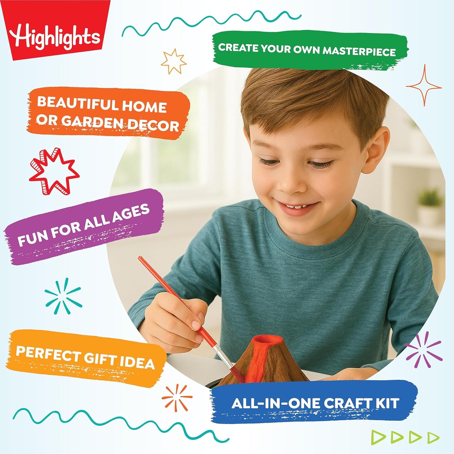 Highlights Paint Your Own Plaster Figurine & Activity Kits – DIY Art Sets with Figurines, Paints, Brush & Bonus Activities – Multiple Themes – Ages 6+