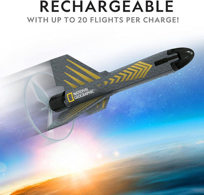 National Geographic Air Rocket Toy – Ultimate LED Rocket Launcher for Kids, Jump and Launch the Light Up, Air Powered, Foam Tipped Rockets up to 100 Feet