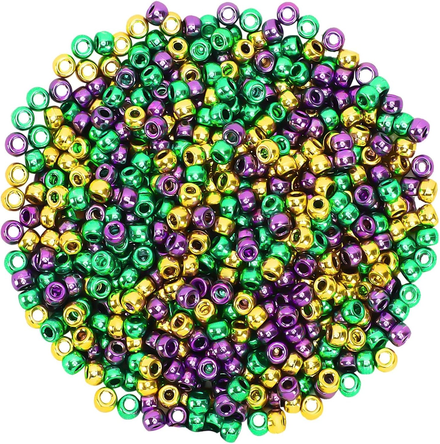 UPINS 1200Pcs Christmas Pony Beads Friendship Plastic Small Hair Beads Red Green White Pony Beads for Necklace Supplies (Christmas)