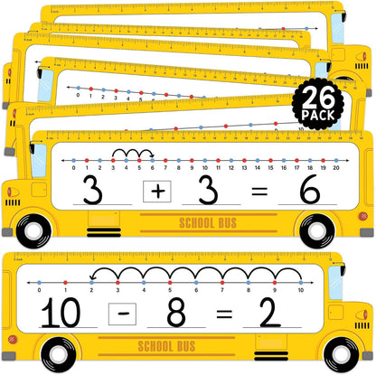 26 Pack Boho Number Line Dry Erase Boards Cards, 14"x4", Double-Sided, 0-10 on One Side & 0-20 on Other Side, Math Manipulatives for Student, Education Classroom Must Haves