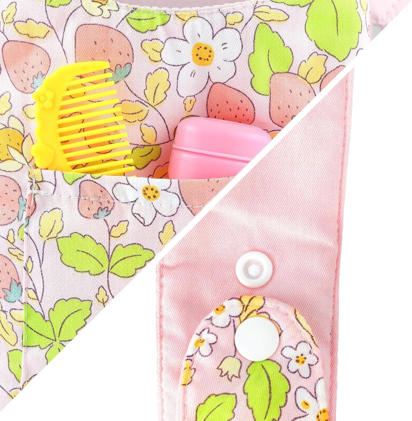 GAGAKU Doll Carrier for Stuffed Animals, Reborn Baby Doll Accessories Toy Carriers for Kids 3+ Toddlers - Pink Wax Flowers