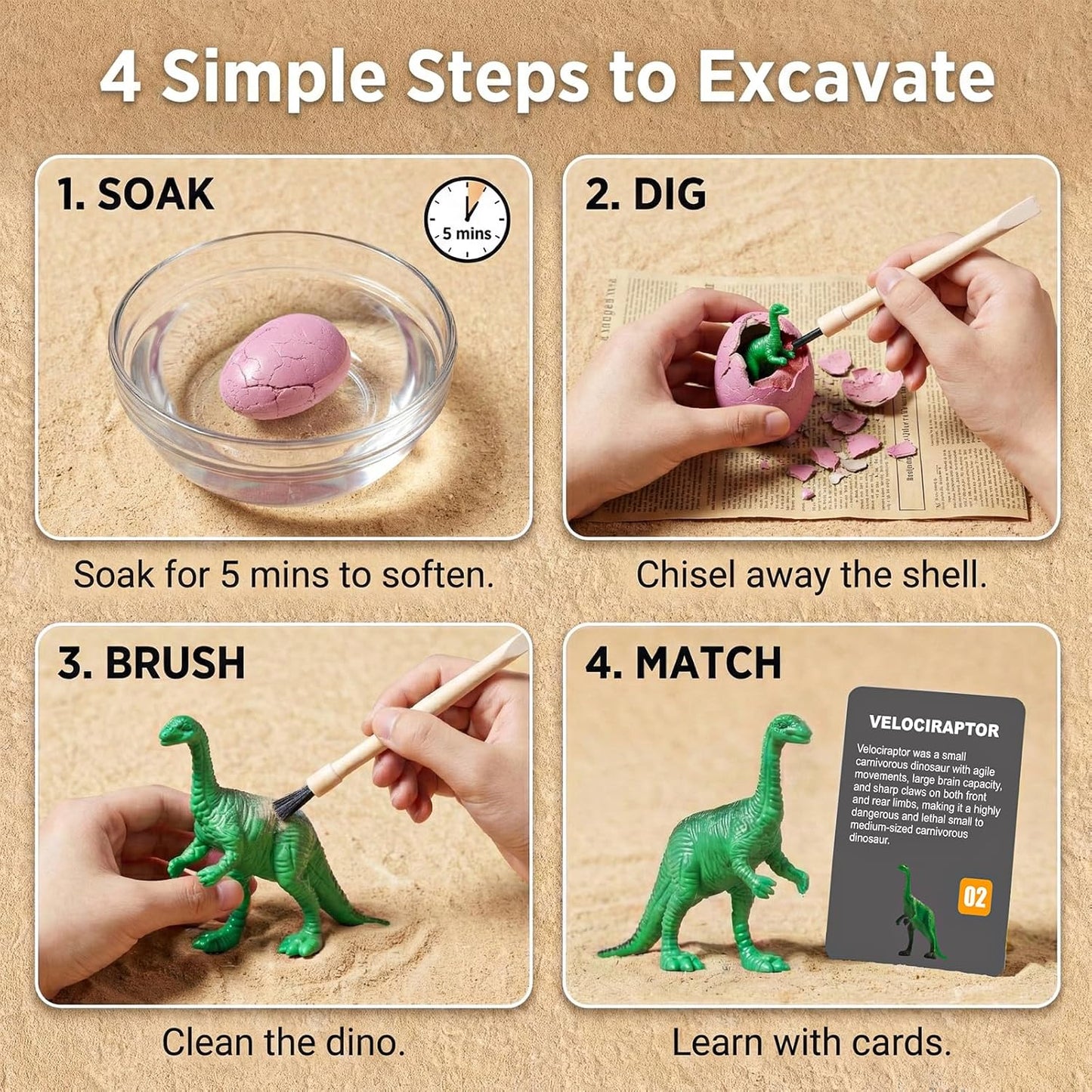 24 Dinosaur Eggs Dig Kit Toys for Kids, Dinosaur Eggs Excavation Kit with Magnifier, Easter Basket Stuffers, Science STEM Birthday Party Favors Gifts for Boys Girls Age 3 4 5 6 7 8 9 10 + Years Old