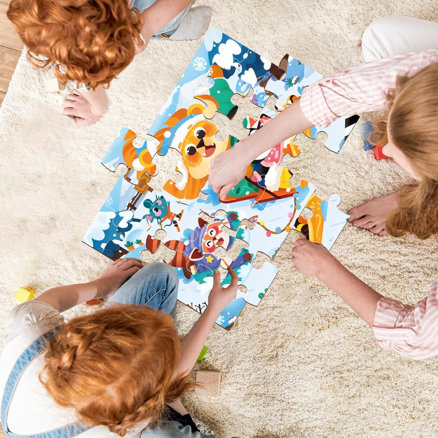 Jumbo Floor Puzzle for Kids, Large Jigsaw Puzzles 24 Piece for Kids Ages 3-5,Preschool Learning & Education Toys, Gifts for 4-8 Year Old Boys and Girls (Jungle Animals)