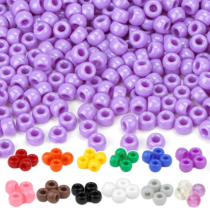Dowsabel Brown Pony Beads Bulk 1000 Pcs 6x9mm, Large Hole Kandi Hair Beads for Braids Bracelets, DIY Friendship Bracelets Necklaces Jewelry Making Crafts and Gifts