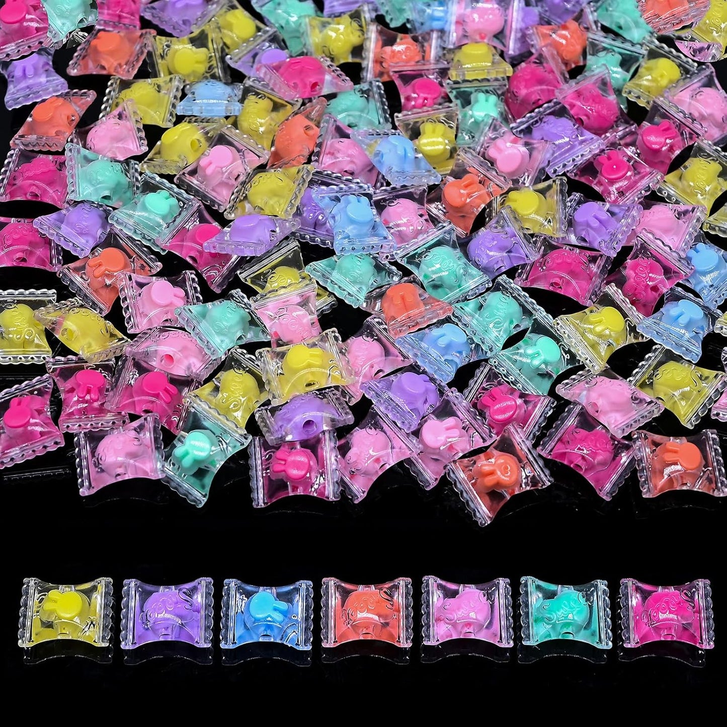 200g+ Candy Bulk Assorted Cute Kandi Beads for Jewelry Making, Bracelet Making Kit, Craft Supplies Charm Beads(Mixed II)