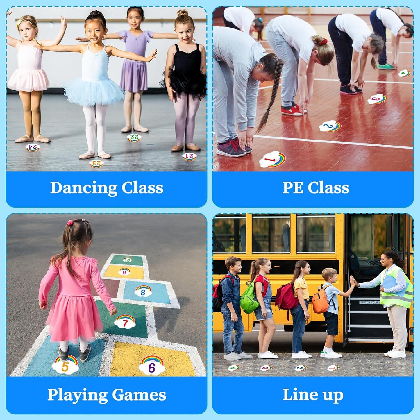 SICOHOME Number Spot Markers Stickers - 36Pcs Line up Spots for Classroom Floor Number Stickers for Classroom Line up Dots Numbers Floor Numbers Back to School Kindergarten Preschool Supplies