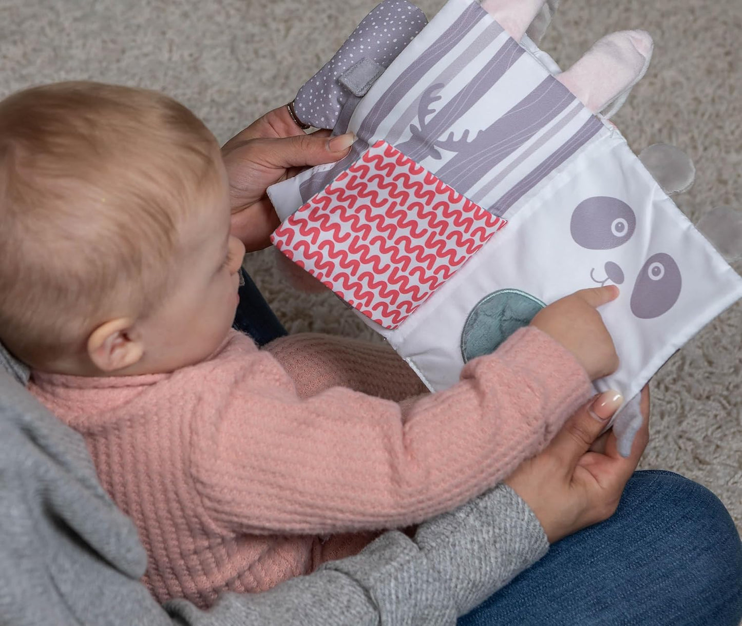 Mary Meyer Cuddlebook Soft Cloth Book Baby Toddler Activity Toy, 8 x 5-Inches, Putty Sweet Friends