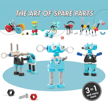 The Off Bits CareBit Build Your Own Robot Toy Construction Set, Educational Gift STEM Activities Learning Kit, Creative Build and Play Model Kit Steam Toys for 6 7 8 9 10+ Year Old Boys & Girls