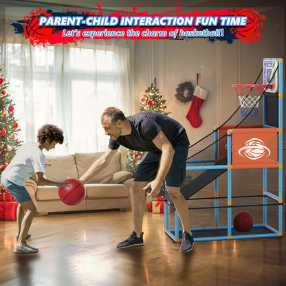 Toddler Basketball Hoop & Soccer Goal Baseball Play Activity Center,Toys for 1 2 3 Year Old Boys Girls,Montessori Sports Toys with Sound Music Christmas Birthday Gifts for Baby Kids 12 Months+