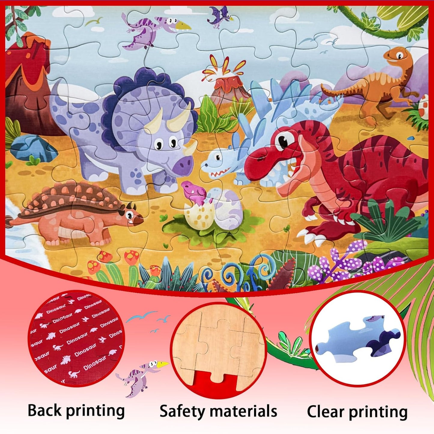 GIVEITALL Jigsaw Puzzles for Kids Ages 3-5 6-8 8-10 Year Old,Dog Planet Floor Puzzle 36 Pieces Enlightening Game Creative Gifts for Boys Girls (Dog)