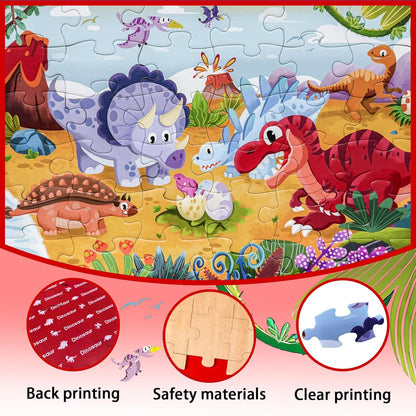 GIVEITALL Jigsaw Puzzles for Kids Ages 3-5 6-8 8-10 Year Old,Dog Planet Floor Puzzle 36 Pieces Enlightening Game Creative Gifts for Boys Girls (Dog)