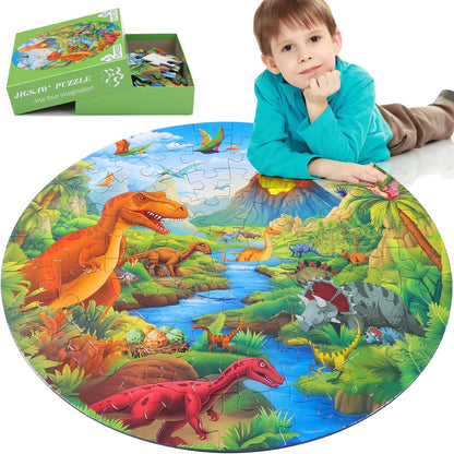 Civaner 70 Pieces Floor Puzzles Round Large Puzzles for Kids Ages 3-5 5-8 Jumbo Jigsaw Puzzle Educational Gifts for Toddlers Girls Boys Baby Shower Holiday Birthday(Unicorn)