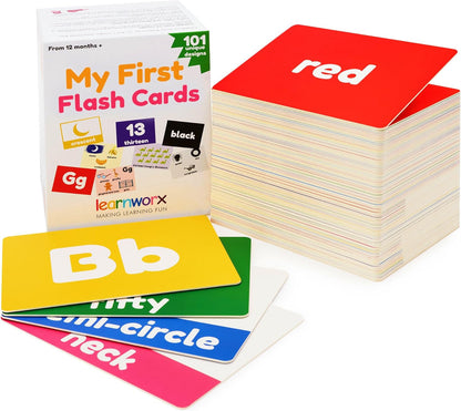 Toddler Learning Flash Cards | Kids Letter Number Alphabet Animal Color Words Flashcards | Large Cards Ideal for Preschool Kindergarden Pre K Educational | Flashcards 12 Months - 5 Years